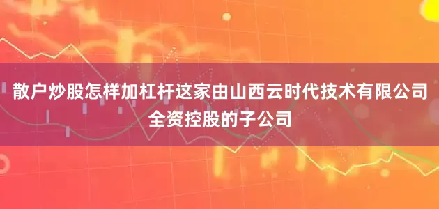 散户炒股怎样加杠杆这家由山西云时代技术有限公司全资控股的子公司